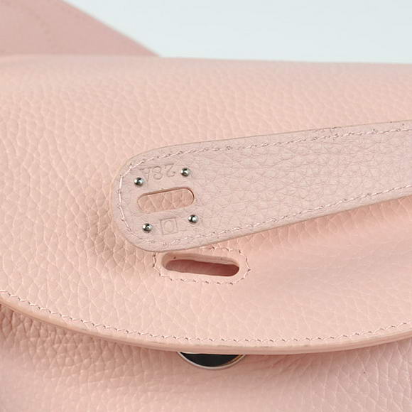 High Quality Replica Hermes Lindy 30CM Havanne Handbags 1057 Pink Leather Silver Hardware